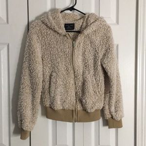 Fuzzy Sherpa zip up jacket